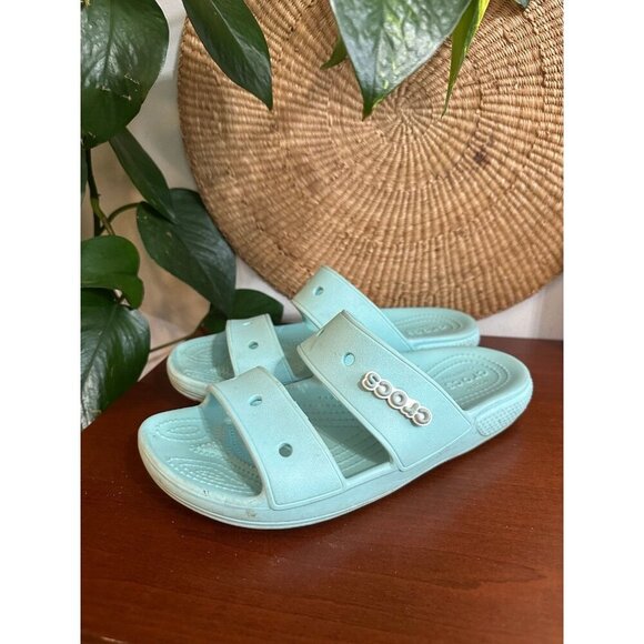 CROCS women’s size 8, blue strappy sandals - Picture 1 of 12